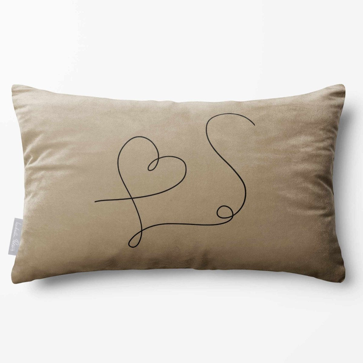 Heart | Sustainable Velvet Rectangle Cushion - Taupe 50 x 30 cm Standard by Izabela Peters