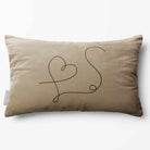 Heart | Sustainable Velvet Rectangle Cushion - Taupe 50 x 30 cm Standard by Izabela Peters