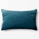 Heart | Sustainable Velvet Rectangle Cushion - Teal 50 x 30 cm Standard by Izabela Peters