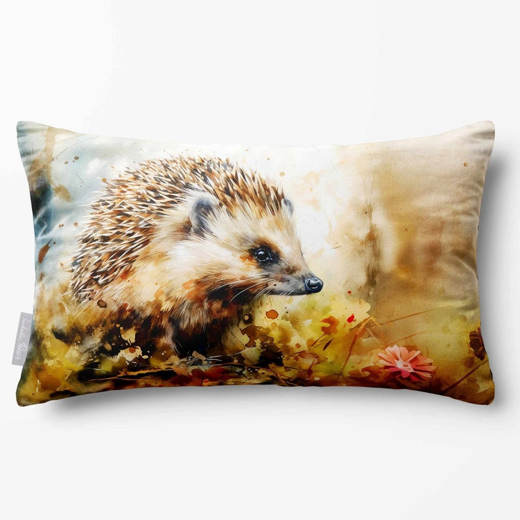Hedgehog | Sustainable Velvet Rectangle Cushion - 50 x 30 cm Standard by Izabela Peters
