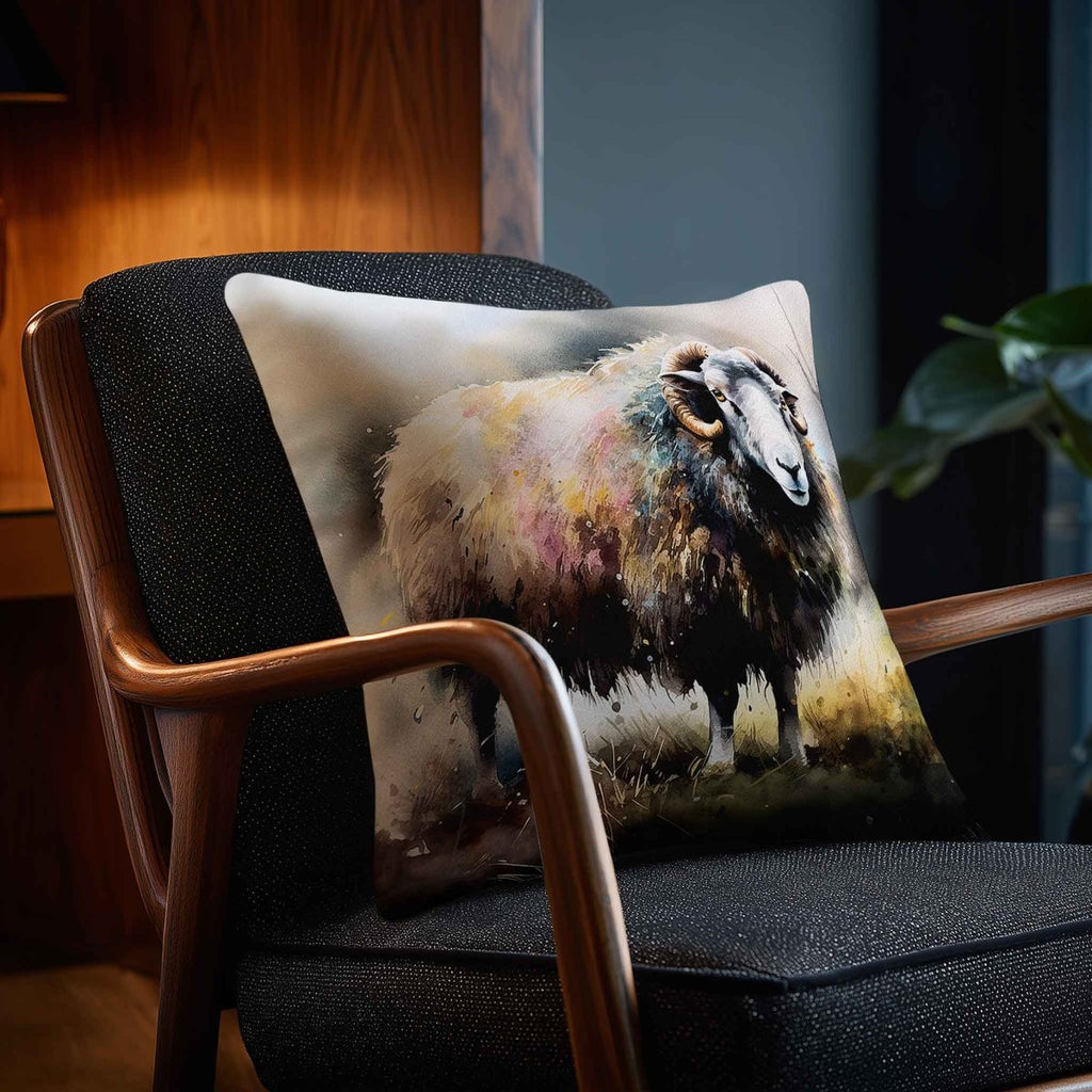 Herdwick Sheep | Sustainable Velvet Cushion - 40 x 40 cm Piped by Izabela Peters