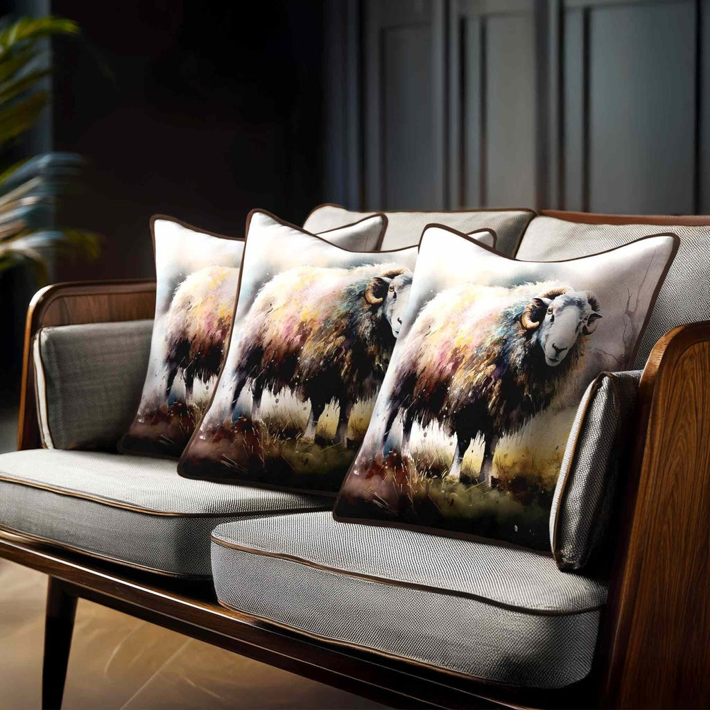 Herdwick Sheep | Sustainable Velvet Cushion - 40 x 40 cm Standard by Izabela Peters
