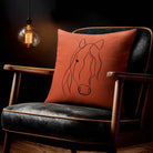 Horse | Sustainable Velvet Cushion - Burnt Ochre 40 x 40 cm Standard by Izabela Peters
