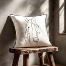 Horse | Sustainable Velvet Cushion - White & Black 40 x 40 cm Standard by Izabela Peters