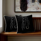 Horse | Sustainable Velvet Cushion - Black & White 40 x 40 cm Standard by Izabela Peters