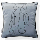 Horse | Sustainable Velvet Cushion - French Grey 40 x 40 cm Piped by Izabela Peters