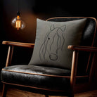 Horse | Sustainable Velvet Cushion - Beluga 40 x 40 cm Standard by Izabela Peters