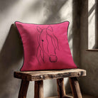 Horse | Sustainable Velvet Cushion - Hot Pink 40 x 40 cm Standard by Izabela Peters