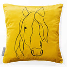 Horse | Sustainable Velvet Cushion - Mustard Ochre 40 x 40 cm Standard by Izabela Peters