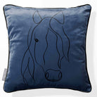 Horse | Sustainable Velvet Cushion - Petrol Blue 40 x 40 cm Piped by Izabela Peters