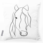 Horse | Sustainable Velvet Cushion - White & Black 40 x 40 cm Standard by Izabela Peters