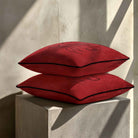 Horse | Sustainable Velvet Cushion - Crimson Muse 40 x 40 cm Standard by Izabela Peters