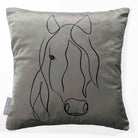 Horse | Sustainable Velvet Cushion - Beluga 40 x 40 cm Standard by Izabela Peters