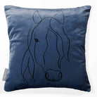 Horse | Sustainable Velvet Cushion - Petrol Blue 40 x 40 cm Standard by Izabela Peters