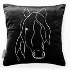 Horse | Sustainable Velvet Cushion - Black & White 40 x 40 cm Standard by Izabela Peters