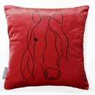 Horse | Sustainable Velvet Cushion - Crimson Muse 40 x 40 cm Standard by Izabela Peters