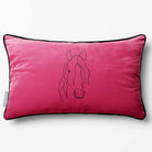 Horse | Sustainable Velvet Rectangle Cushion - Hot Pink 50 x 30 cm Piped by Izabela Peters