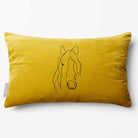Horse | Sustainable Velvet Rectangle Cushion - Mustard Ochre 50 x 30 cm Standard by Izabela Peters