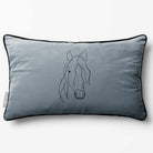 Horse | Sustainable Velvet Rectangle Cushion - French Grey 50 x 30 cm Piped by Izabela Peters