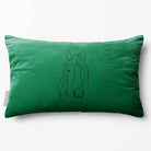 Horse | Sustainable Velvet Rectangle Cushion - Emerald Green 50 x 30 cm Standard by Izabela Peters