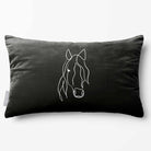 Horse | Sustainable Velvet Rectangle Cushion - Black & White 50 x 30 cm Standard by Izabela Peters