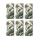 Ivory Mistletoe Christmas napkins, set of six, folded on white, showing the same sprig of mistletoe with white berries