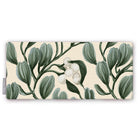 Ivory Mistletoe Christmas table runner folded on white, showing sprigs of mistletoe with white berries