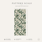 Pattern scale of the Mistletoe Christmas table runner in ivory across its 44 cm width, with care notes