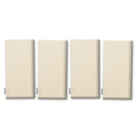 Plain ivory cotton Christmas napkins, set of four, folded on white