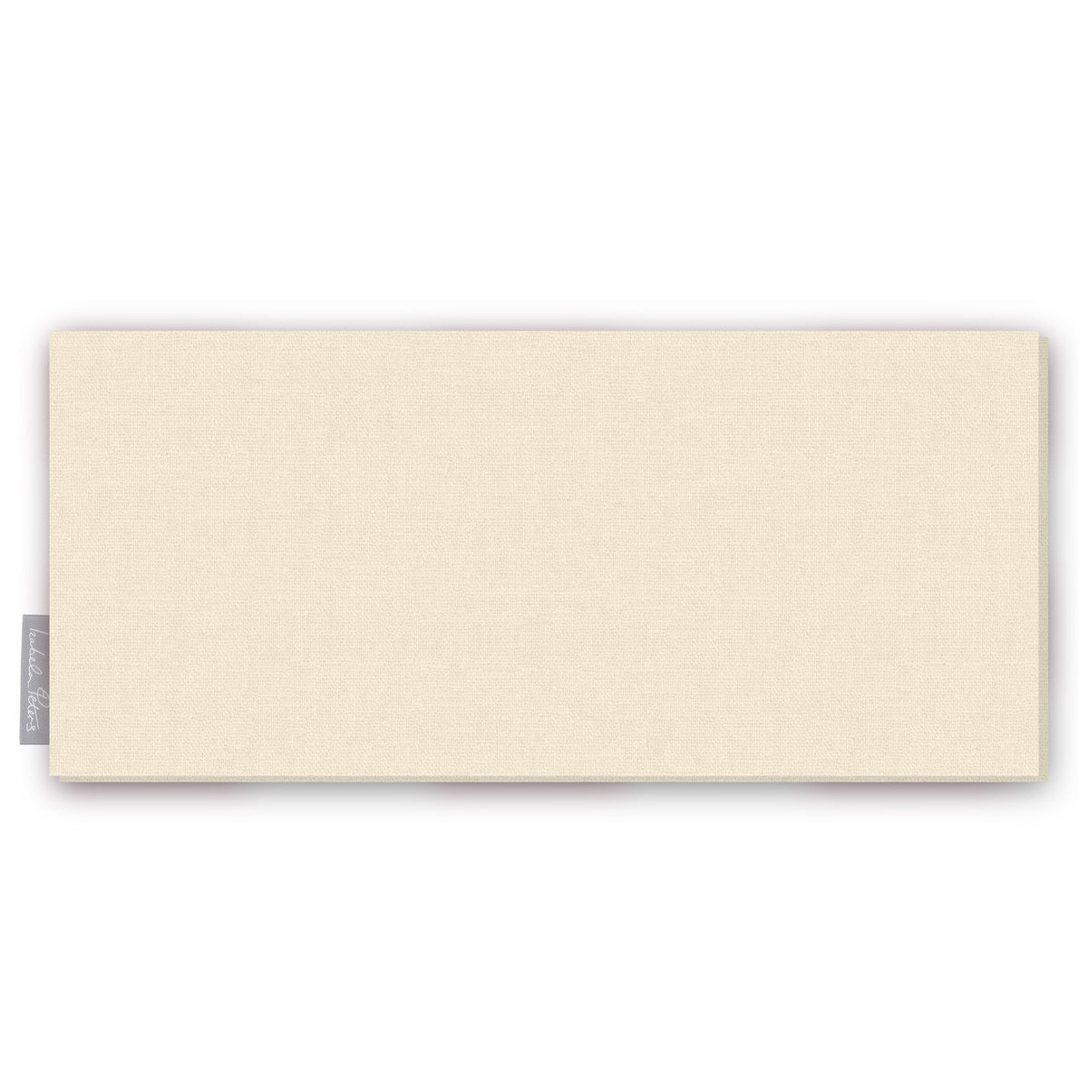Plain ivory cotton Christmas table runner folded on white