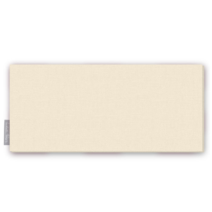 Plain ivory cotton Christmas table runner folded on white