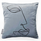 Joyful Face | Sustainable Velvet Cushion - French Grey 40 x 40 cm Standard by Izabela Peters