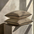 Joyful Face | Sustainable Velvet Cushion - Taupe 40 x 40 cm Standard by Izabela Peters
