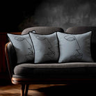 Joyful Face | Sustainable Velvet Cushion - French Grey 40 x 40 cm Standard by Izabela Peters