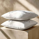 Joyful Face | Sustainable Velvet Cushion - White & Black 40 x 40 cm Standard by Izabela Peters