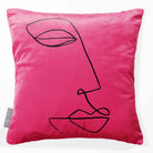 Joyful Face | Sustainable Velvet Cushion - Hot Pink 40 x 40 cm Standard by Izabela Peters