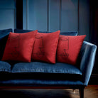 Joyful Face | Sustainable Velvet Cushion - Crimson Muse 40 x 40 cm Standard by Izabela Peters