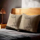 Joyful Face | Sustainable Velvet Cushion - Taupe 40 x 40 cm Standard by Izabela Peters