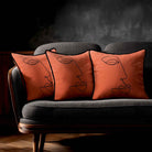 Joyful Face | Sustainable Velvet Cushion - Burnt Ochre 40 x 40 cm Standard by Izabela Peters