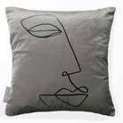 Joyful Face | Sustainable Velvet Cushion - Beluga 40 x 40 cm Standard by Izabela Peters