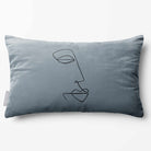 Joyful Face | Sustainable Velvet Rectangle Cushion - French Grey 50 x 30 cm Standard by Izabela Peters