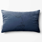 Joyful Face | Sustainable Velvet Rectangle Cushion - Petrol Blue 50 x 30 cm Standard by Izabela Peters