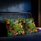 Jungle Fusion | Sustainable Velvet Cushion - Charcoal 40 x 40 cm Standard by Izabela Peters
