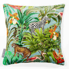 Jungle Fusion | Sustainable Velvet Cushion - Blue Surf 40 x 40 cm Smooth by Izabela Peters