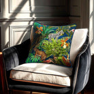 Jungle Fusion | Sustainable Velvet Cushion - Estate Blue 40 x 40 cm Standard by Izabela Peters