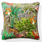 Jungle Fusion | Sustainable Velvet Cushion - Dovedale Stone 40 x 40 cm Piped by Izabela Peters