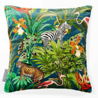 Jungle Fusion | Sustainable Velvet Cushion - Teal 40 x 40 cm Smooth by Izabela Peters