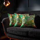 Jungle Fusion | Sustainable Velvet Cushion - Blue Surf 40 x 40 cm Standard by Izabela Peters