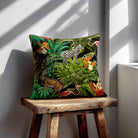 Jungle Fusion | Sustainable Velvet Cushion - Charcoal 40 x 40 cm Standard by Izabela Peters