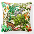 Jungle Fusion | Sustainable Velvet Cushion - Ivory Cream 40 x 40 cm Piped by Izabela Peters